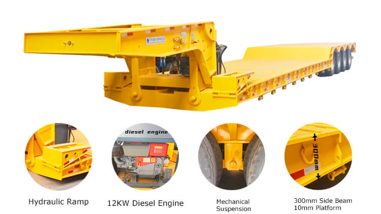 4 Axle 100 Ton Removable Gooseneck Trailer for Sale in Panama