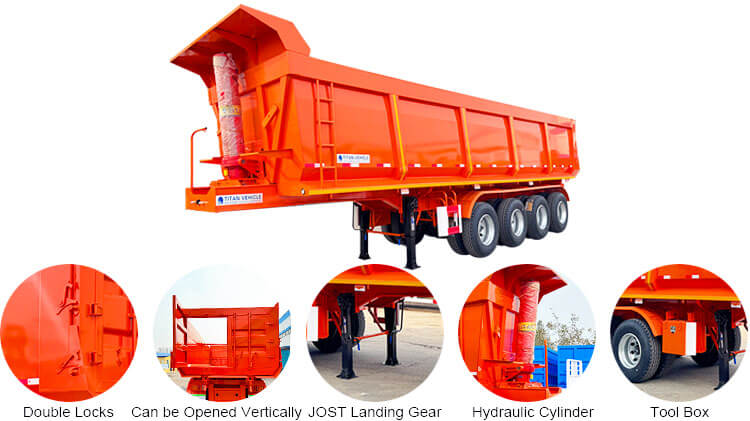 4 Axle 35 m3 End Dump Trailer for Sale in Panama